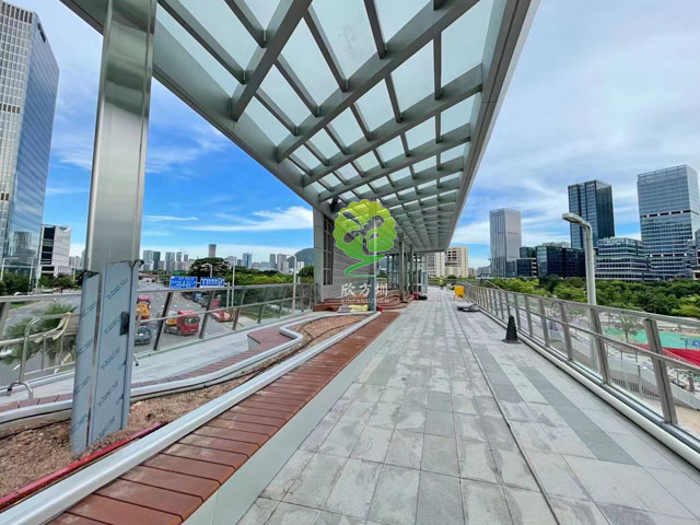 不銹鋼花池坐凳美化深圳前??缃止珗@G9天橋城市戶外景觀
