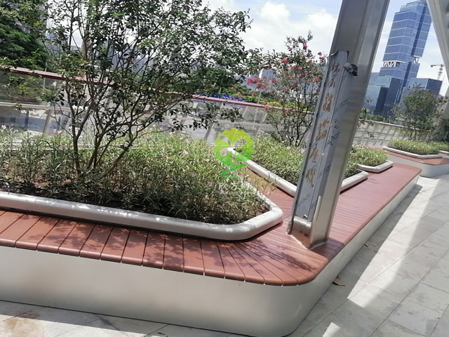 不銹鋼花池坐凳美化深圳前??缃止珗@G9天橋城市戶外景觀