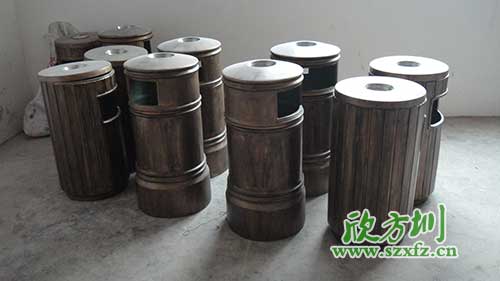  古意盎然，韶關園林仿銅玻璃鋼垃圾桶